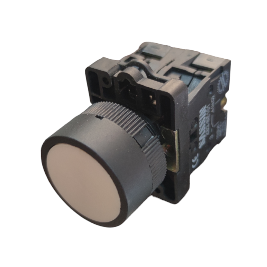 Sassin 22mm Push Button Switch 1NO 1NC for door chimes and bells with black housing