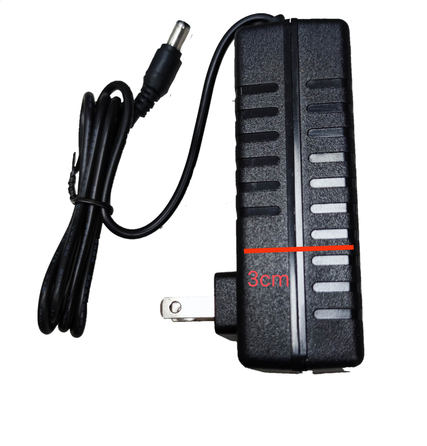 Electx Electrical Supply 24V 3A power adapter black plug with cord and barrel connector