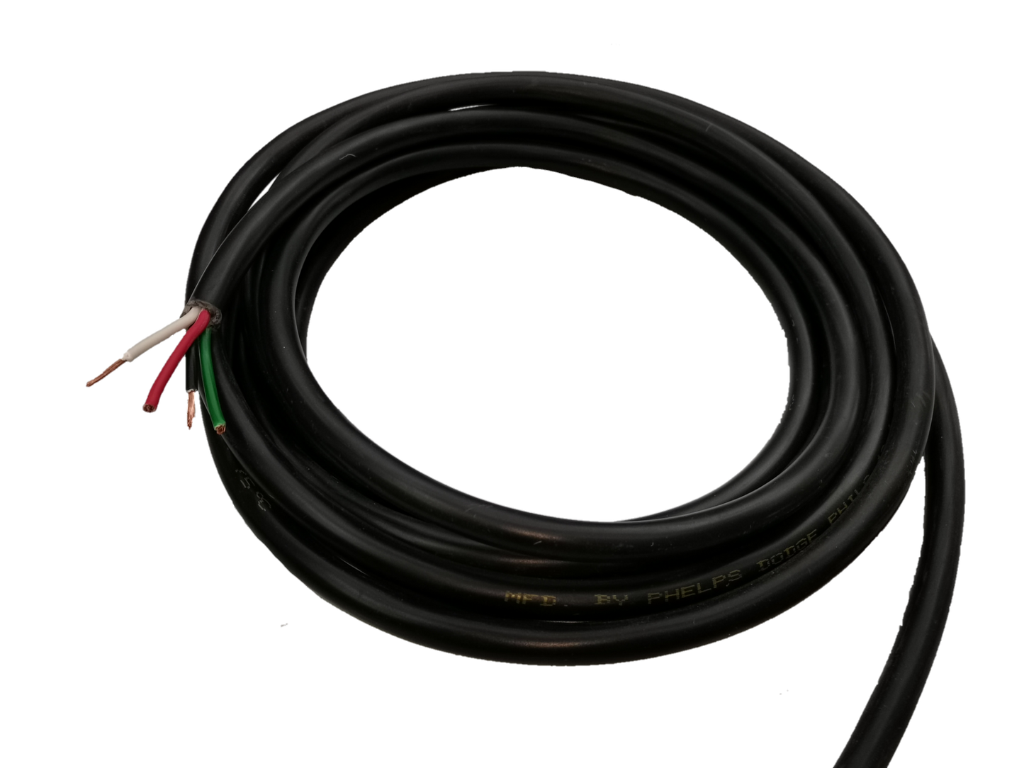 Phelps Dodge 4 core 2.0mm electrical wire black insulated with visible copper ends