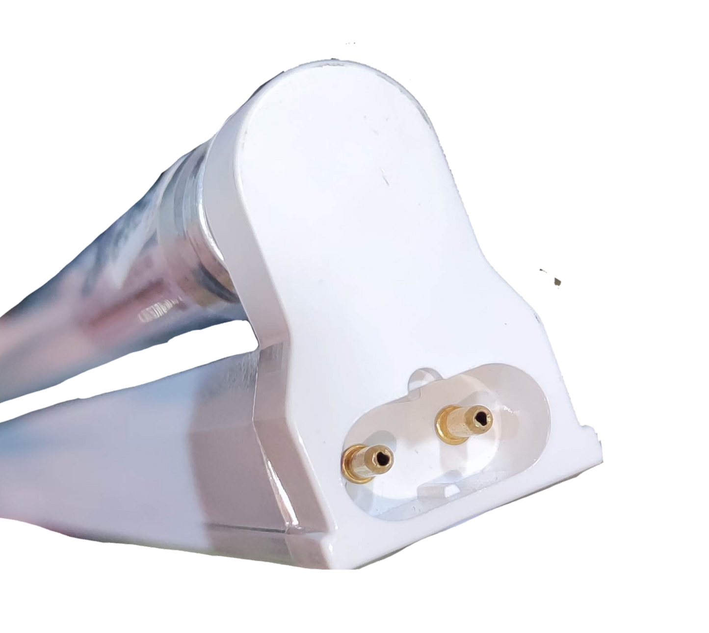 Firefly 600mm 8W T5 LED Fluorescent Tube with white end cap and two-pin connector close-up
