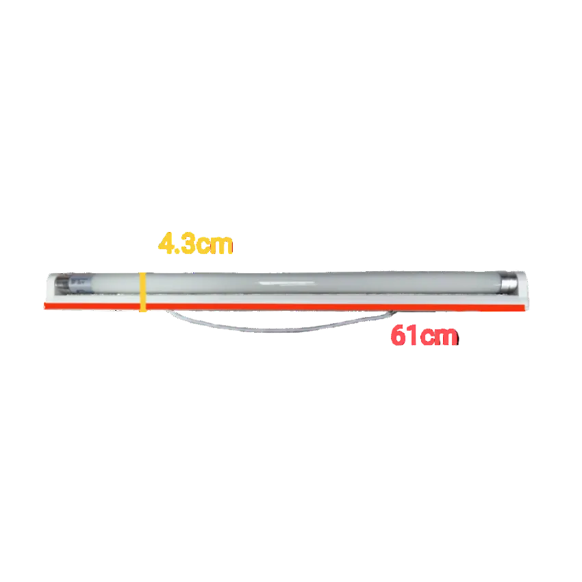 Ecolum 8W LED T8 fluorescent lamp tube measuring 61cm length and 4.3cm diameter