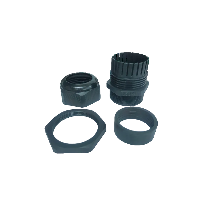 Grippes cable gland M50 30-32mm components for cable management in black plastic material