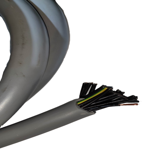 Helukabel Control Cable 0.75mm Un Shielded gray multi conductor cable with exposed color coded wires