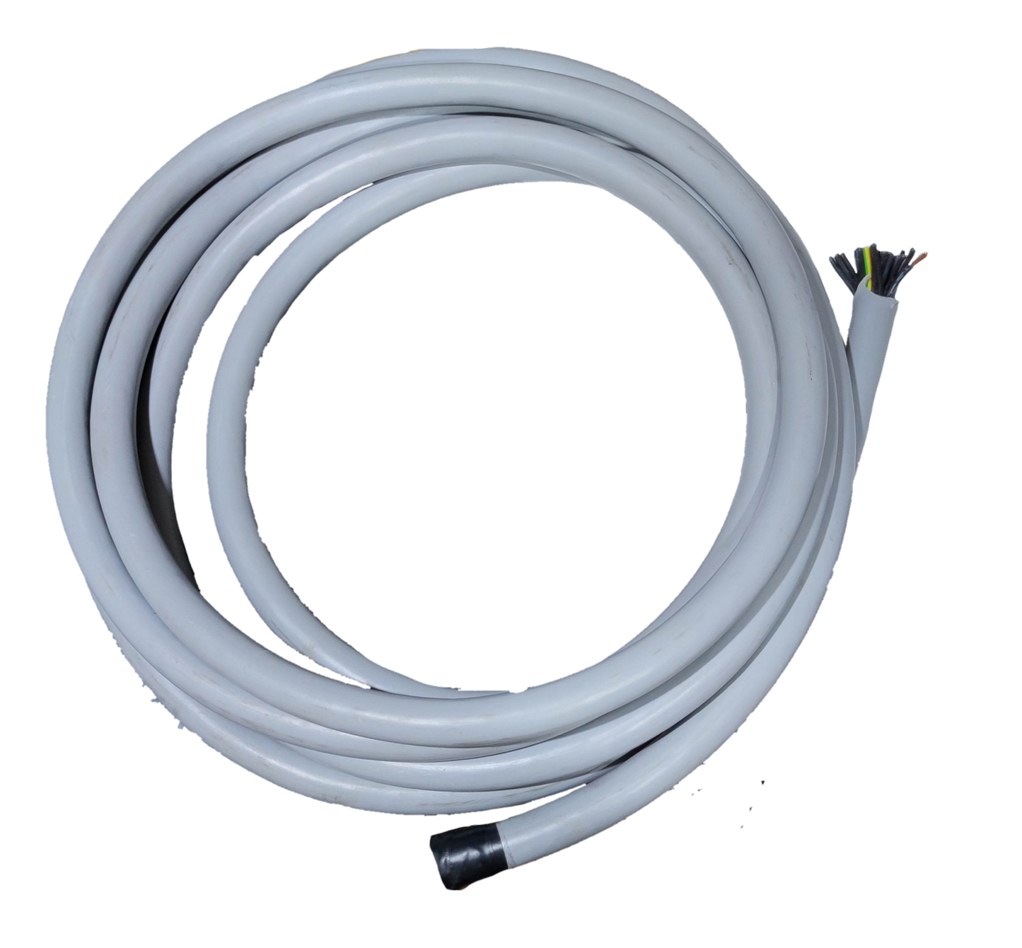 Helukabel Control Cable 0.75mm Un Shielded white coiled multi conductor cable with exposed cores