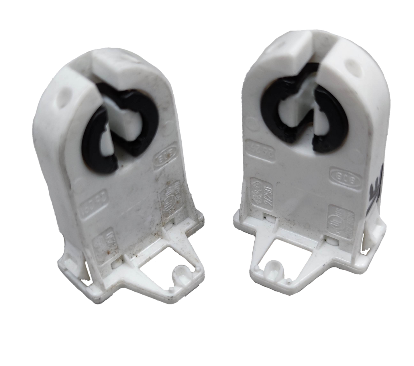 BJB Fluorescent Holder T-8 white plastic socket for T8 fluorescent tube lighting installation