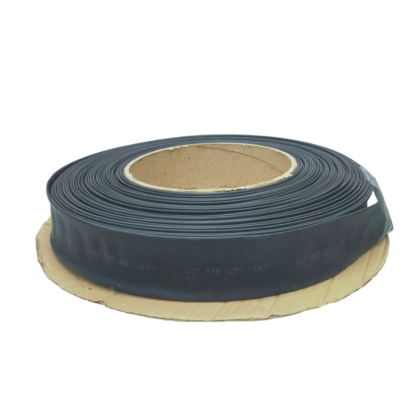 Roll of Heat Shrinkable Tube Black cable management tubing from China on a cardboard spool