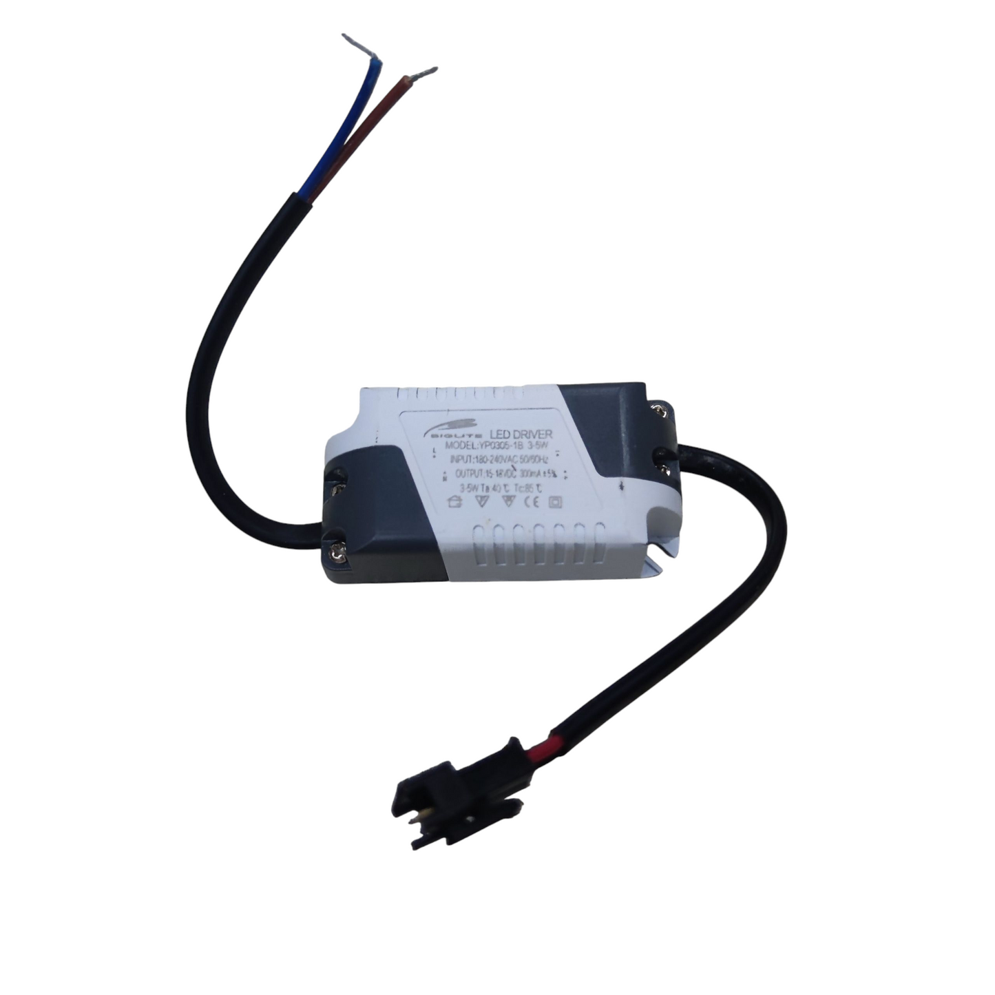 Biglite LED Driver 3-5W Input 180-240V compact inline power supply unit with input and output wires