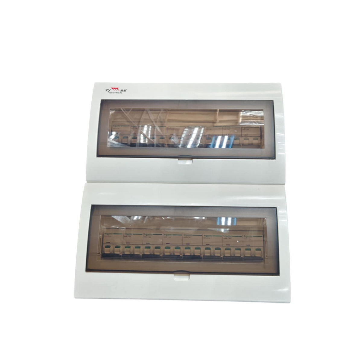 Schneider and ZY Panel Board 50A 2 Pole Main Miniature electrical panel with protective cover