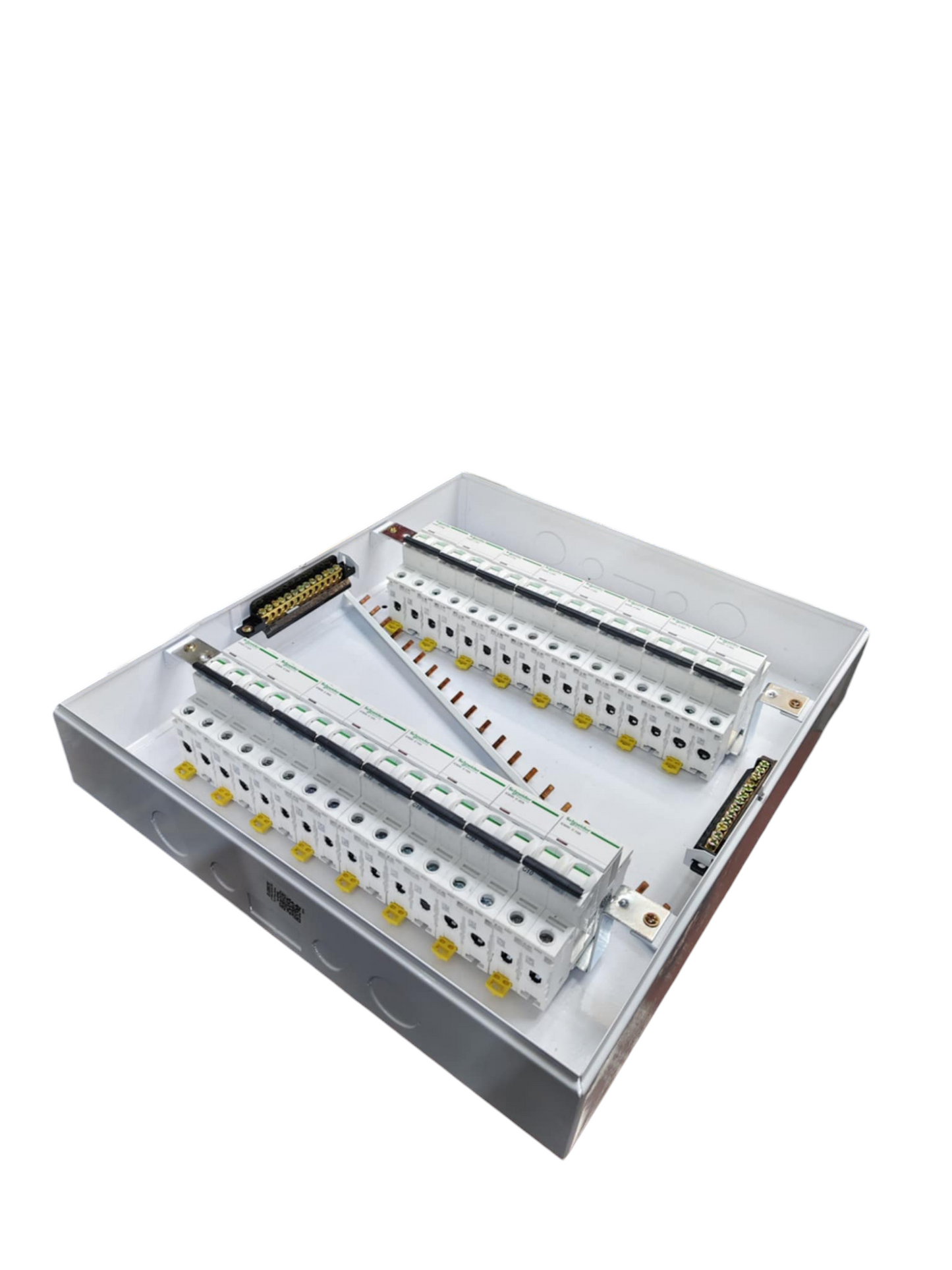 Schneider and ZY Panel Board 63A 2 Pole Main Miniature electrical circuitry and parts with multiple switches