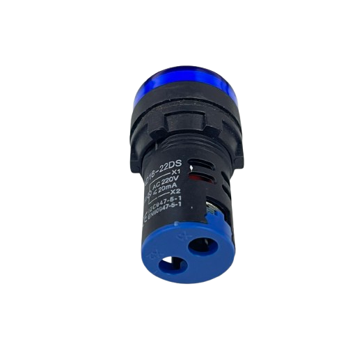 Denko Pilot Light 220v BLUE 22mm industrial indicator lamp with blue lens and two pin connector