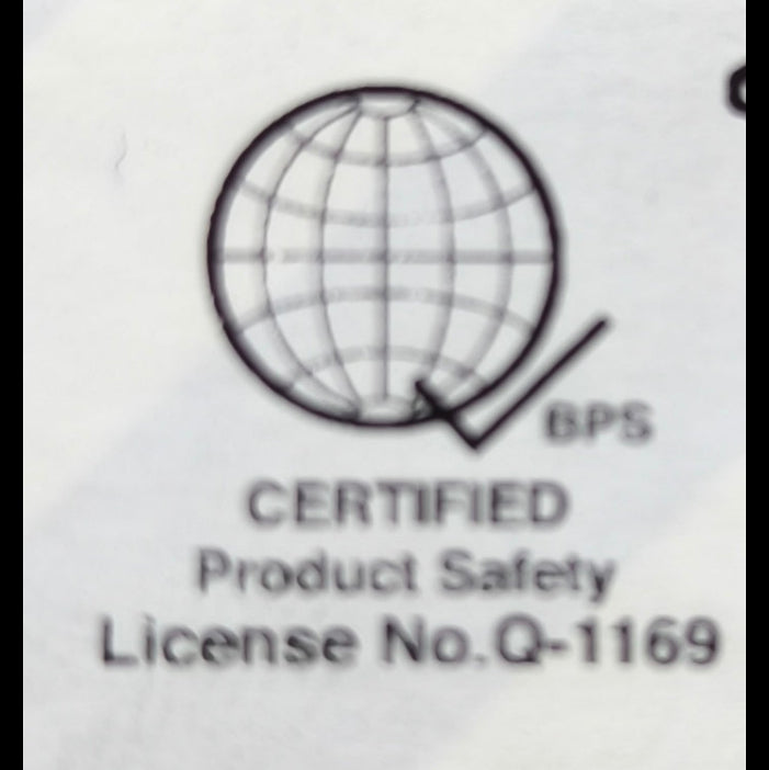 Quick Connect Tandem Outlet 1 Gang 20A certification label showing globe icon with check mark and License No Q1169