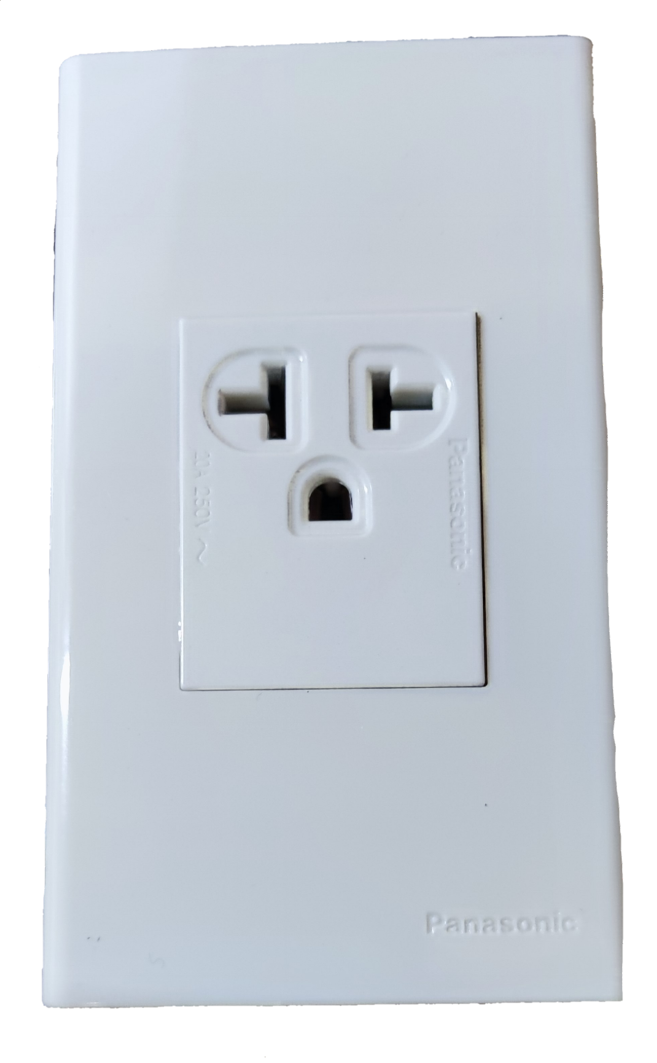 Panasonic white Quick Connect Tandem Outlet 1 Gang 20A wall outlet with single recessed tandem receptacle