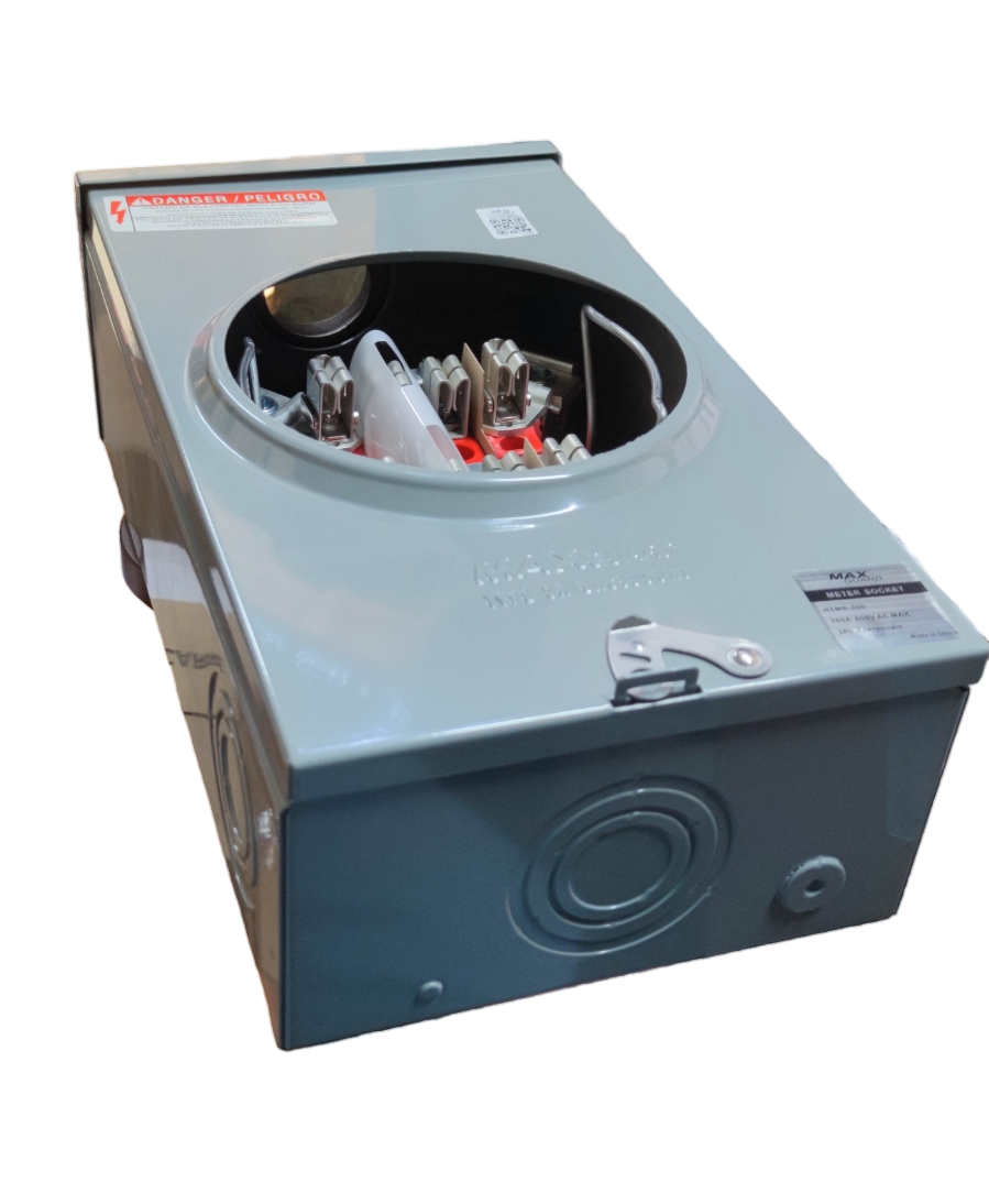 Cirtech electrical Rectangular Meter Base 13 Jaws with metal housing and circular opening for meter installation