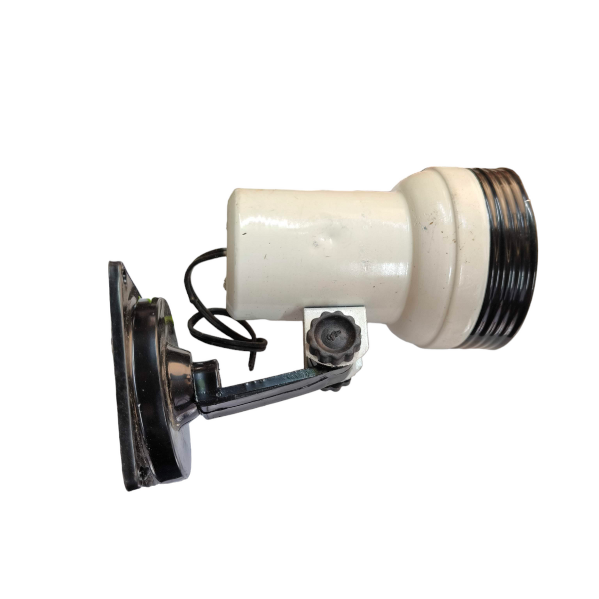 Spot Light Holder E27 Square Base white ceramic socket with adjustable black metal arm and square mounting plate