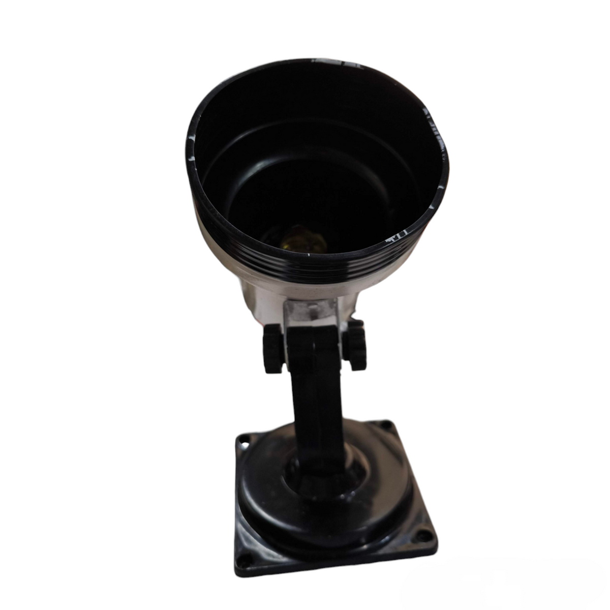 Local black adjustable Spot Light Holder E27 Square Base with hinged arm and metal mounting plate