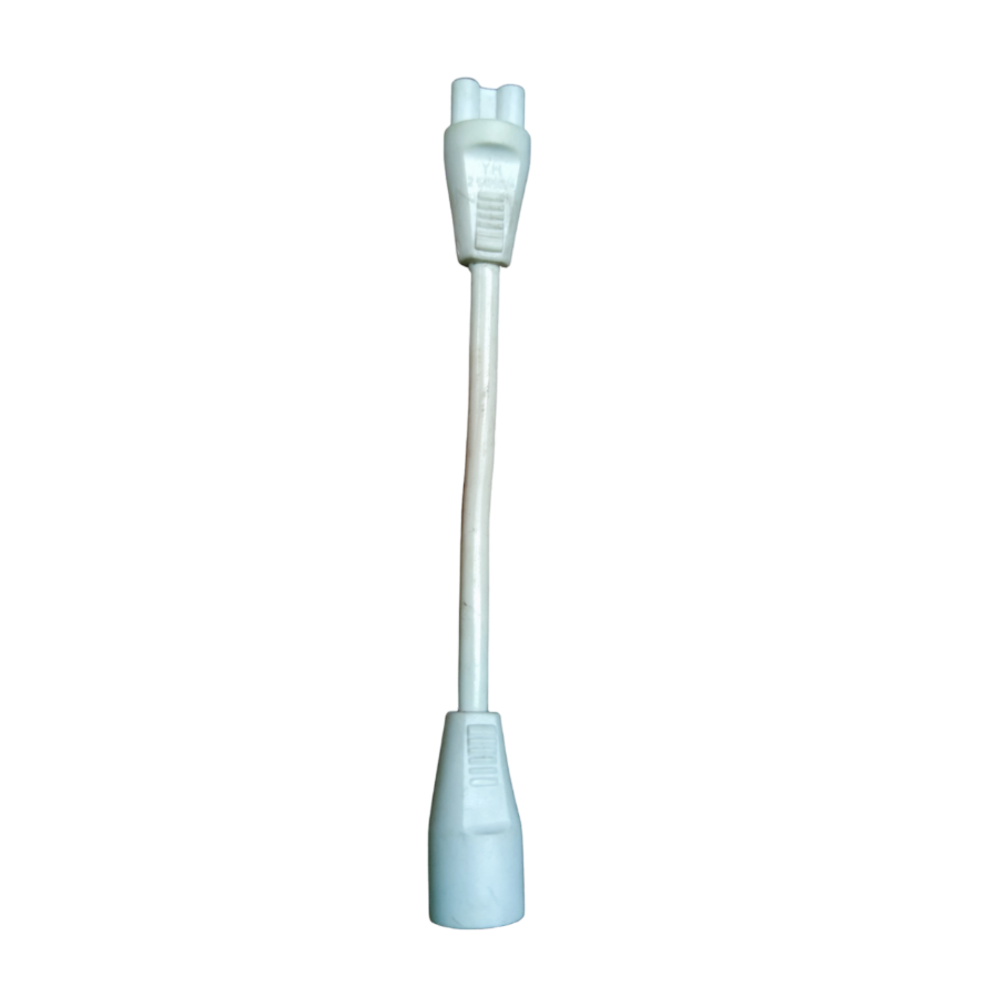 White T-5 AC Cord Connector 3Pins electrical connector with two plug ends and flexible cable