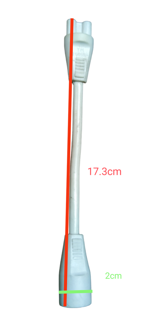 White T-5 AC Cord Connector 3Pins with 17.3cm length and 2cm width for electrical circuitry