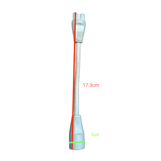 White T-5 AC Cord Connector 3Pins with 17.3cm length and 2cm width for electrical circuitry