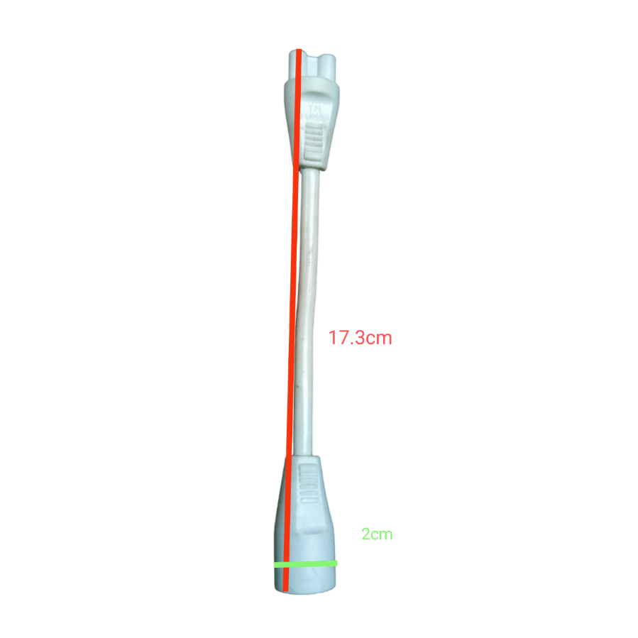 White T-5 AC Cord Connector 3Pins with 17.3cm length and 2cm width for electrical circuitry