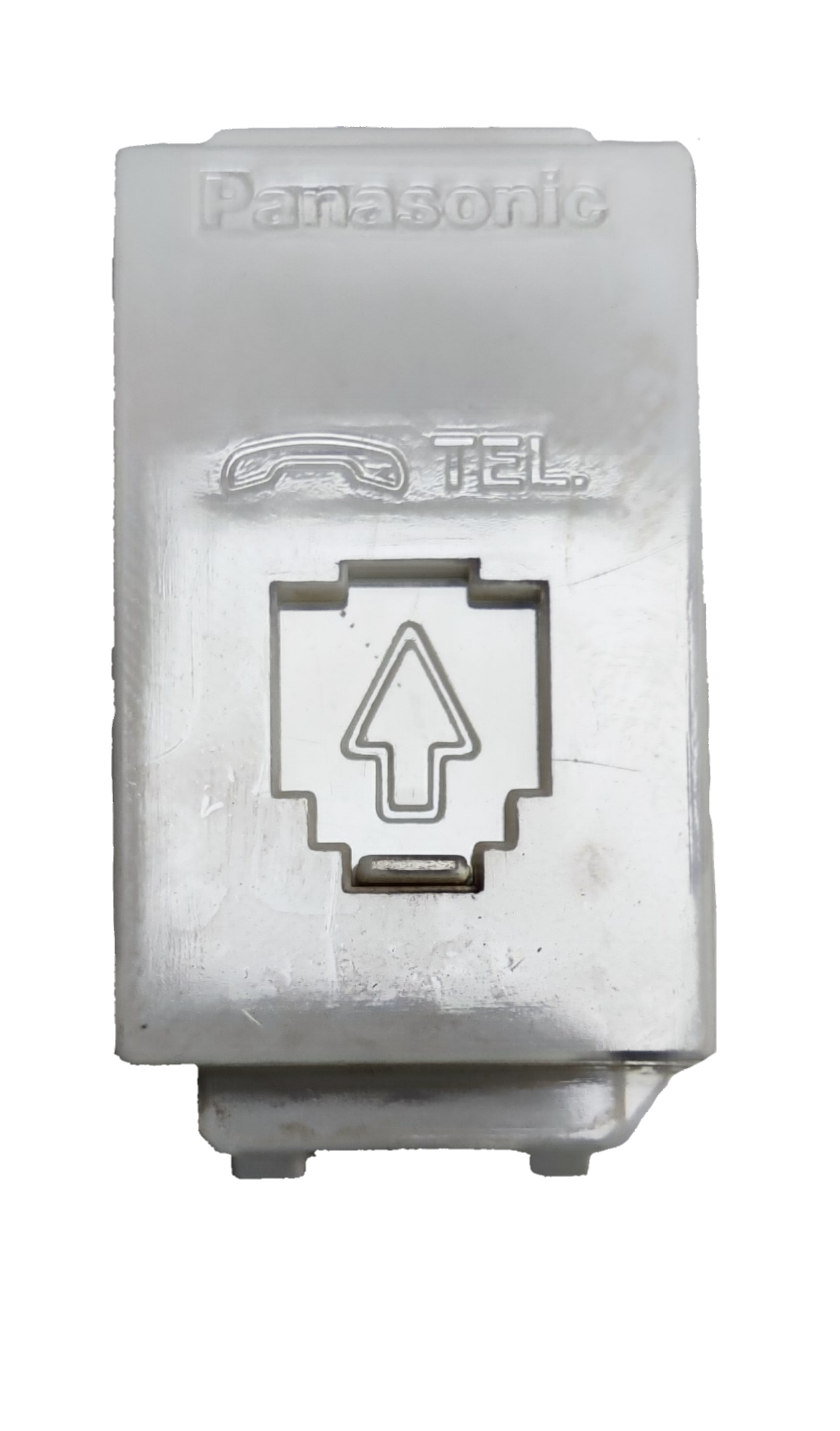 Panasonic white telephone wall jack module with RJ11 port and TEL marking Telephone 6P4C WEG2164