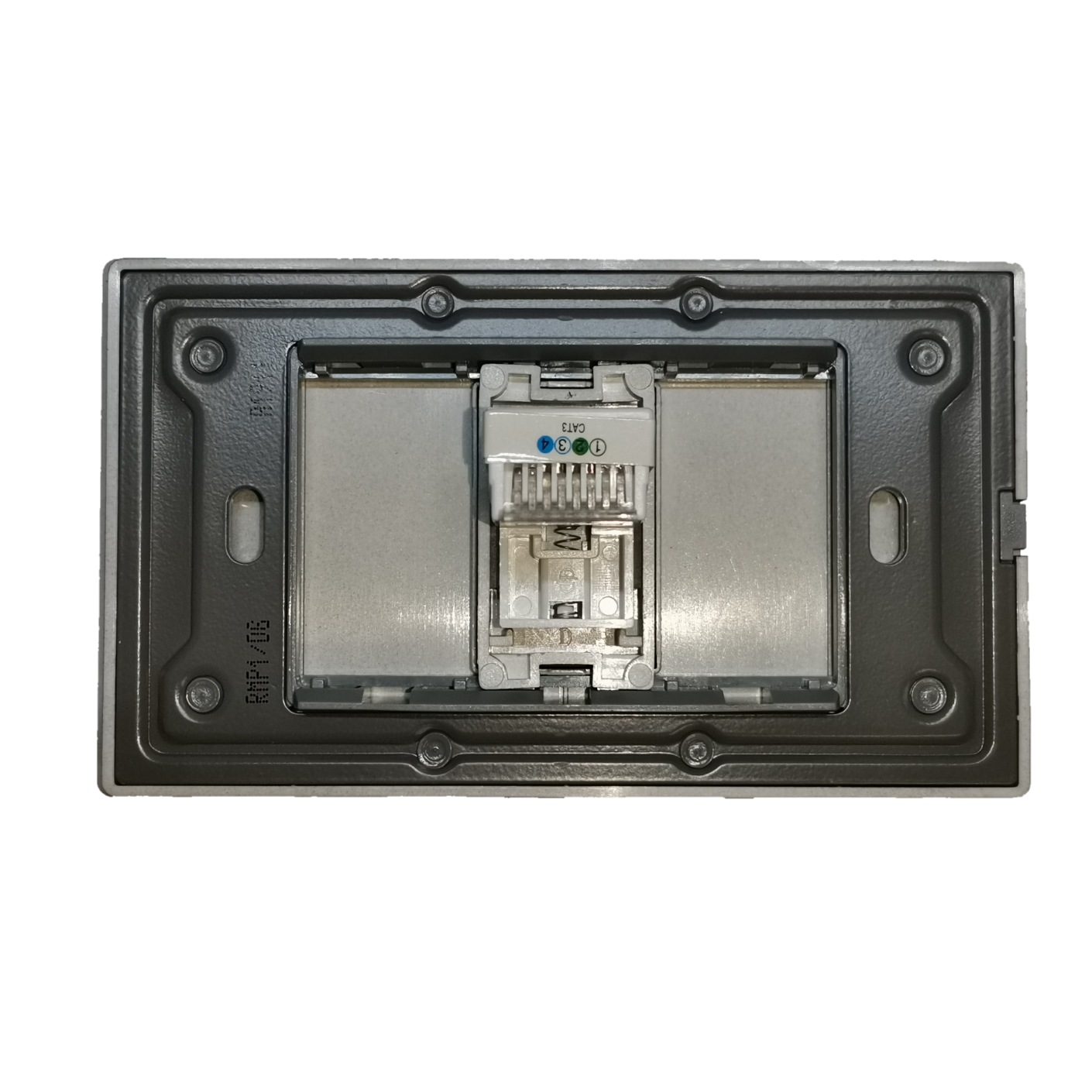 Royu Telephone Outlet with Plate Dark Gray modular RJ11 jack with exposed wiring terminals for wall mounting
