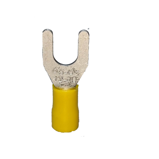 Terminal Lugs Y Type Yellow Insulation spade fork terminal with yellow insulated sleeve for 12 to 10 AWG wiring