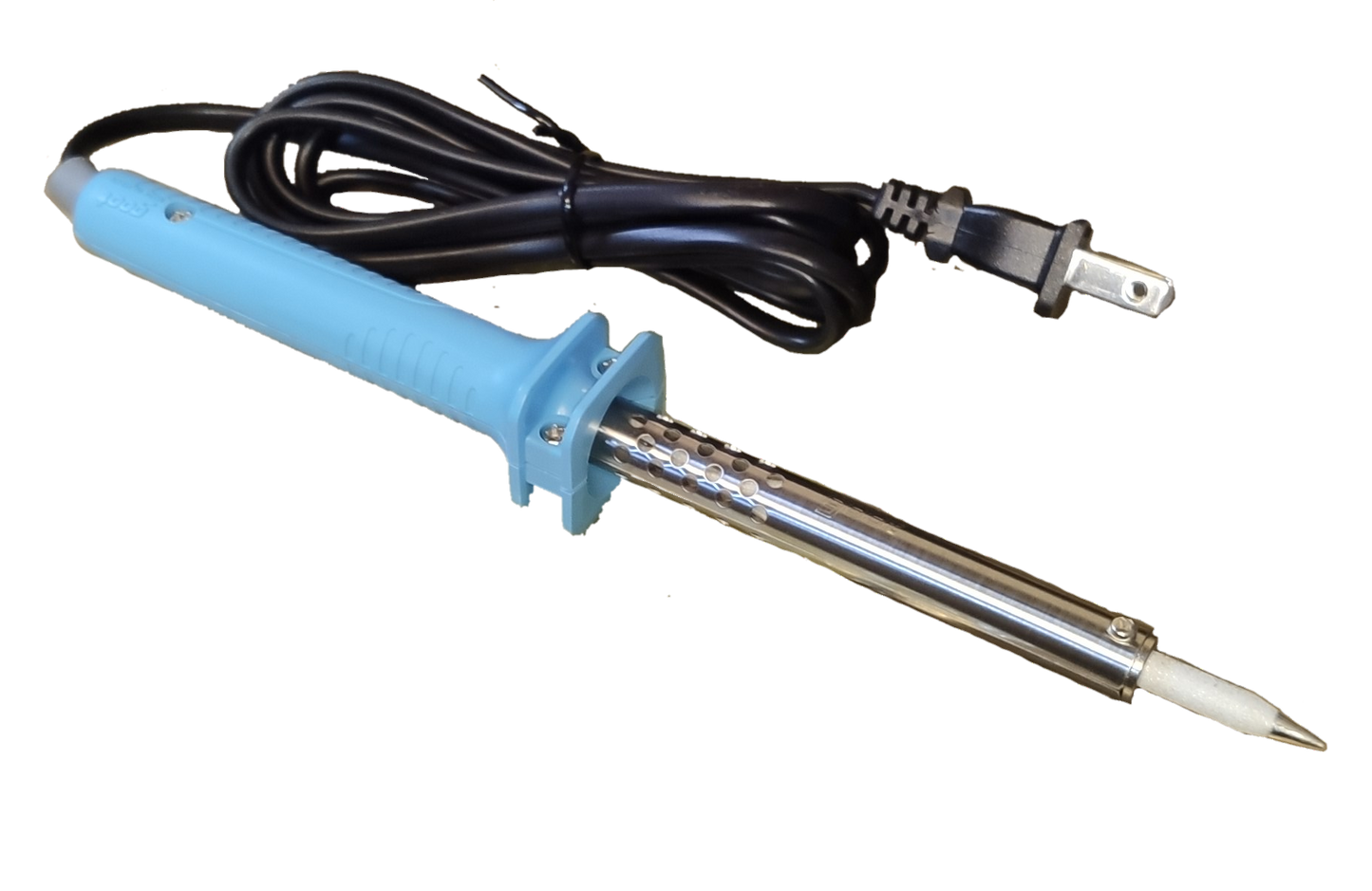 Goot 60W soldering iron with blue handle and black power cord for precise electronic repairs