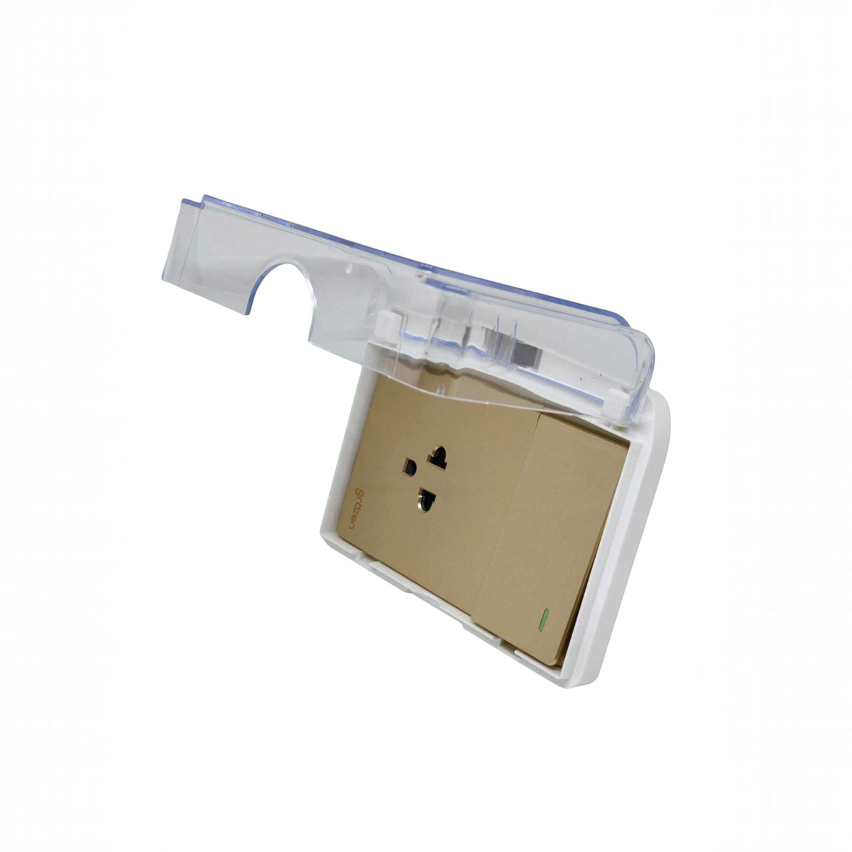 Grazen Weatherproof Plate Cover with 1 Gang Universal Outlet with Ground and 1 Way Switch 16A 220V WC-019-W + GW-007
