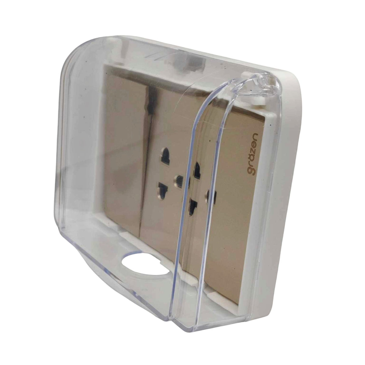 Grazen Weatherproof Cover with 1 Gang 1 Way Device with 2 Gang Universal Outlet with Ground 16A 220V WC-019-W+GW-008