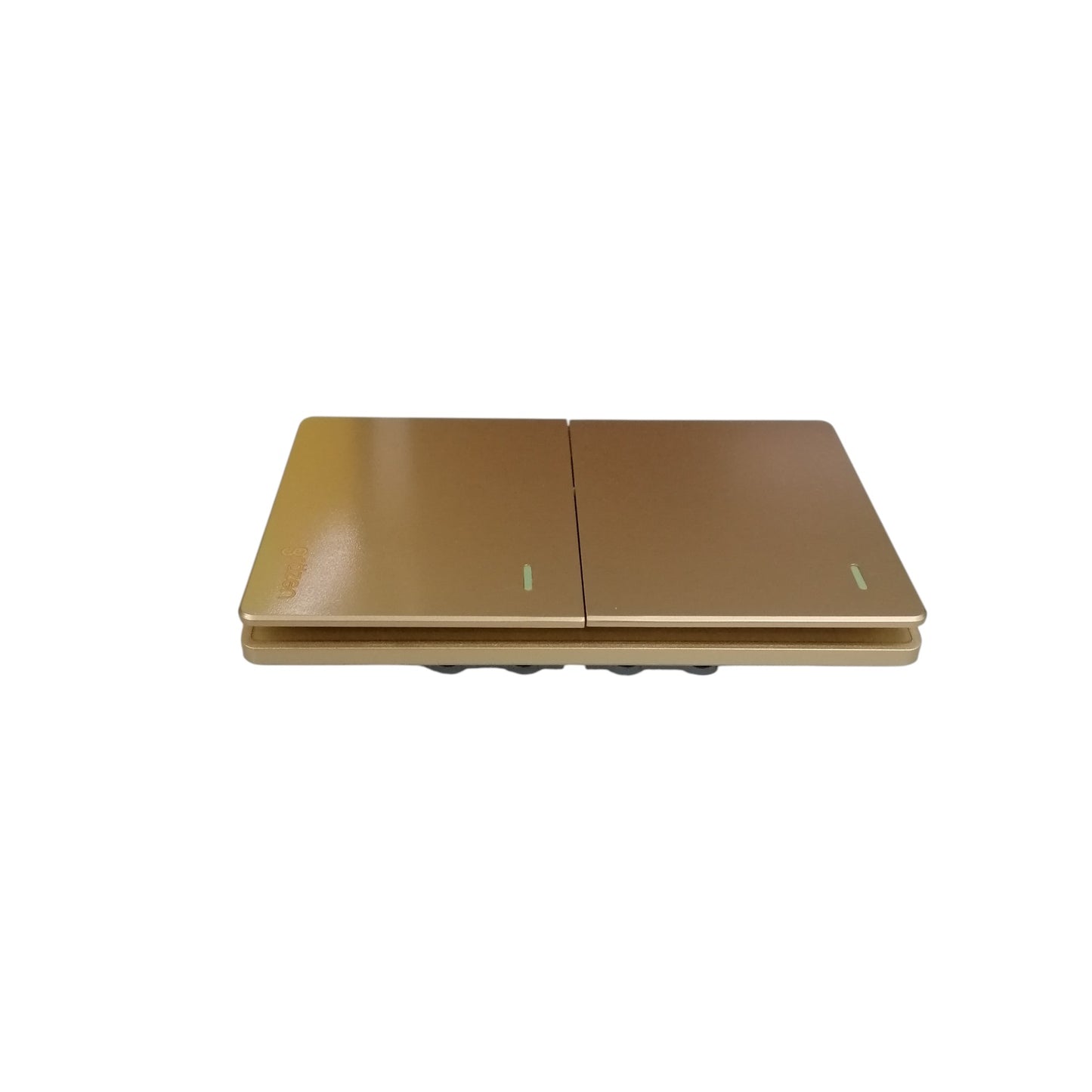 Grazen 2 gang 3 way switch gold with sleek modern design for power control