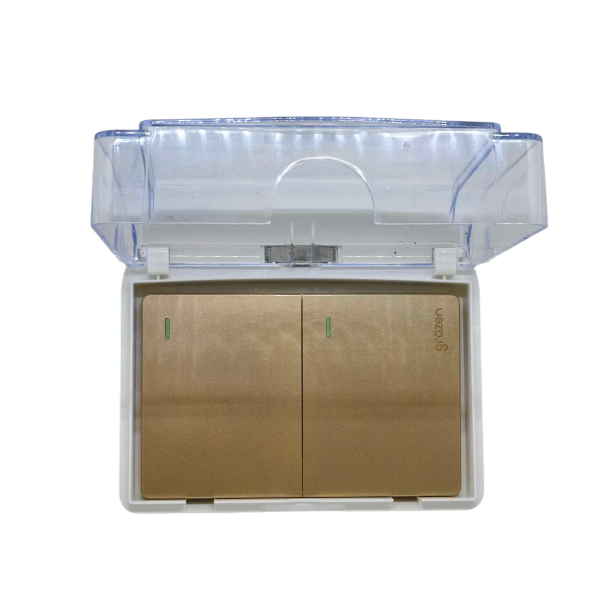 Grazen 3 way switch 16A 220V with a clear protective cover for enhanced durability and safety