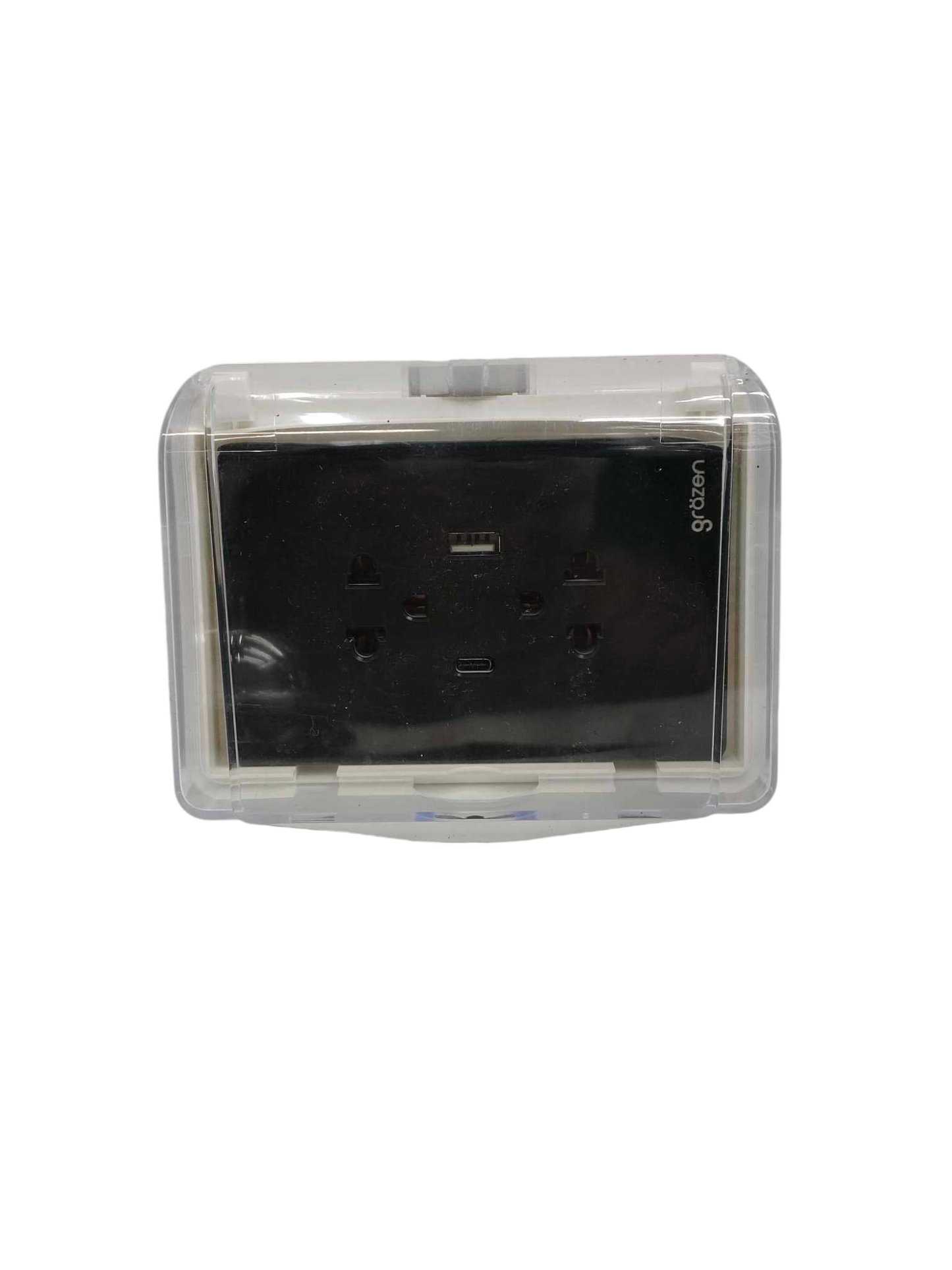 Grazen duplex plate cover 220V with multiple plugs and USB ports for versatile power access