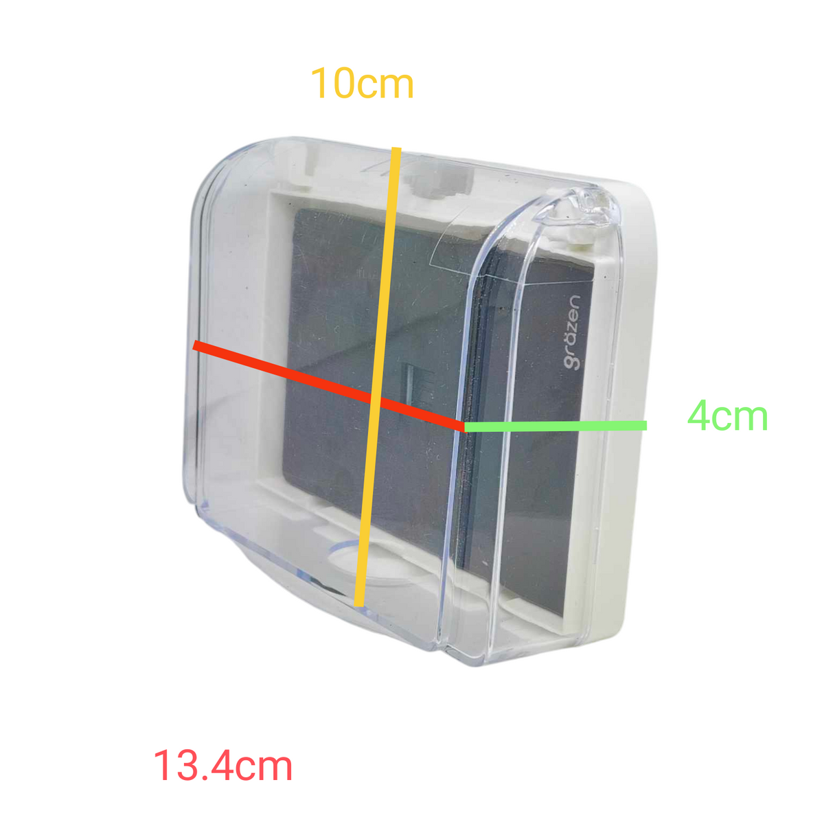 Grazen WC-019-W weatherproof plate designed for outdoor electrical safety with transparent cover