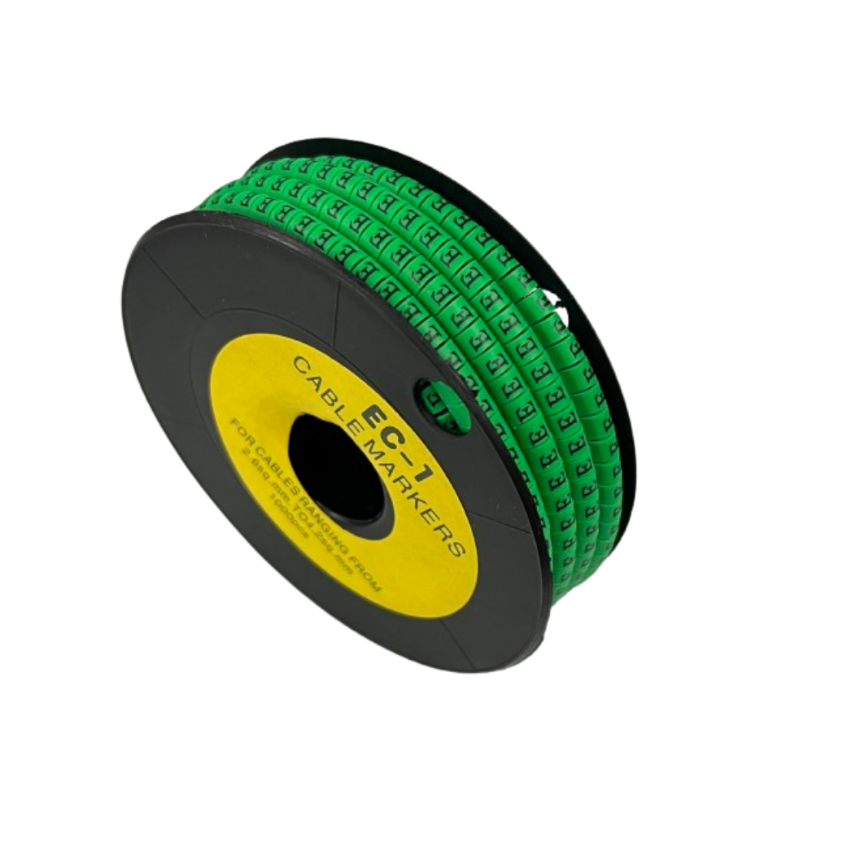 Grippes green cable markers EC-1 1000pcs on a spool for efficient cable organization
