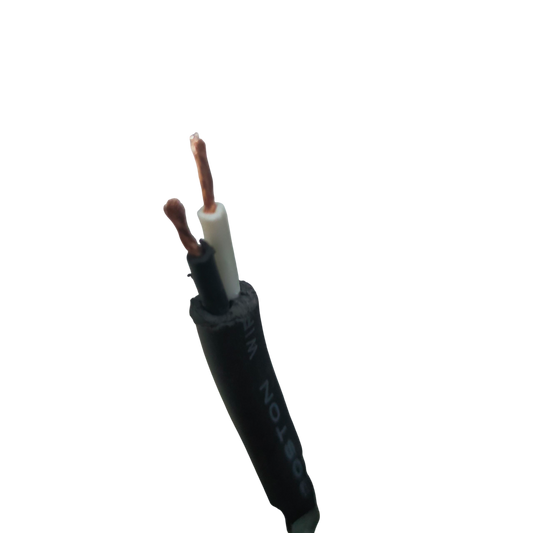 Boston Royal Cord AWG16 - 2 Core black cable with two stranded copper conductors and white and black insulation