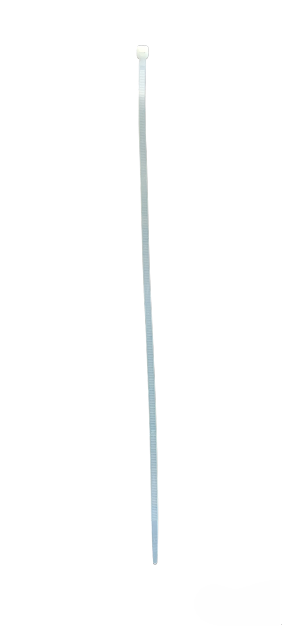 Grippes single white nylon zip tie on white background 14 inch cable tie 100 pack for bundling cords
