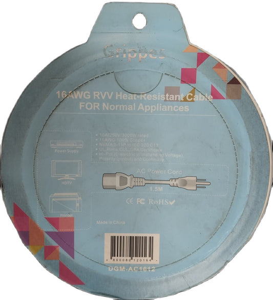 Grippes Appliance Cord 10A 250V 16AWG RVV heat-resistant cable for normal appliances