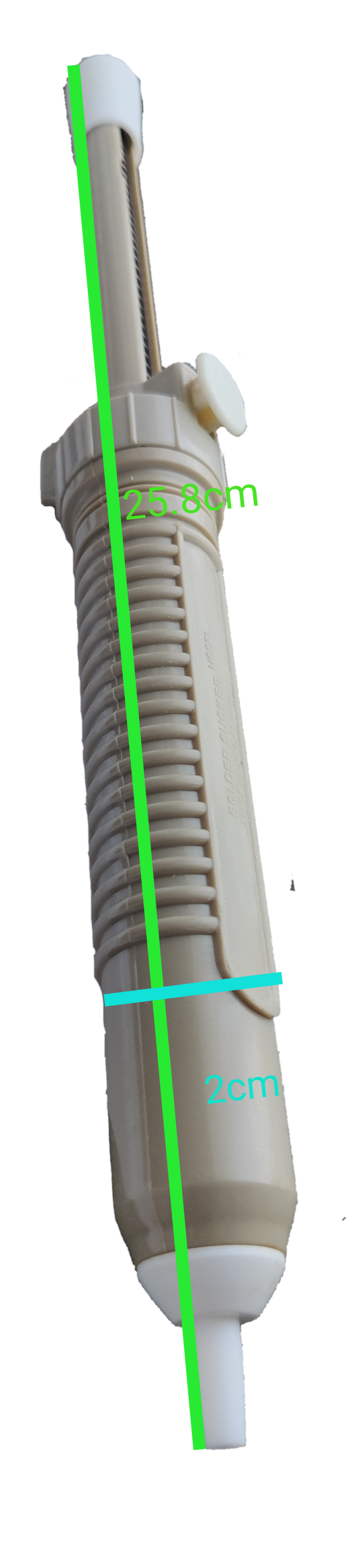 Grippes desoldering tool with precise measurements for easy handling and efficiency in electronics repair