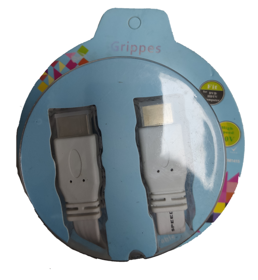 Grippes HDMI 2.0 flat cable UHD in packaging, ideal for high-definition video and audio connections