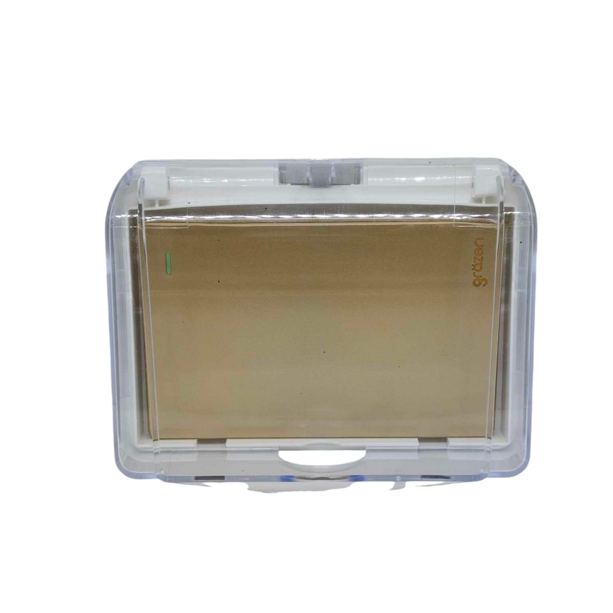 Grazen 16A outdoor electrical switch 220V in a clear weatherproof enclosure for outdoor use