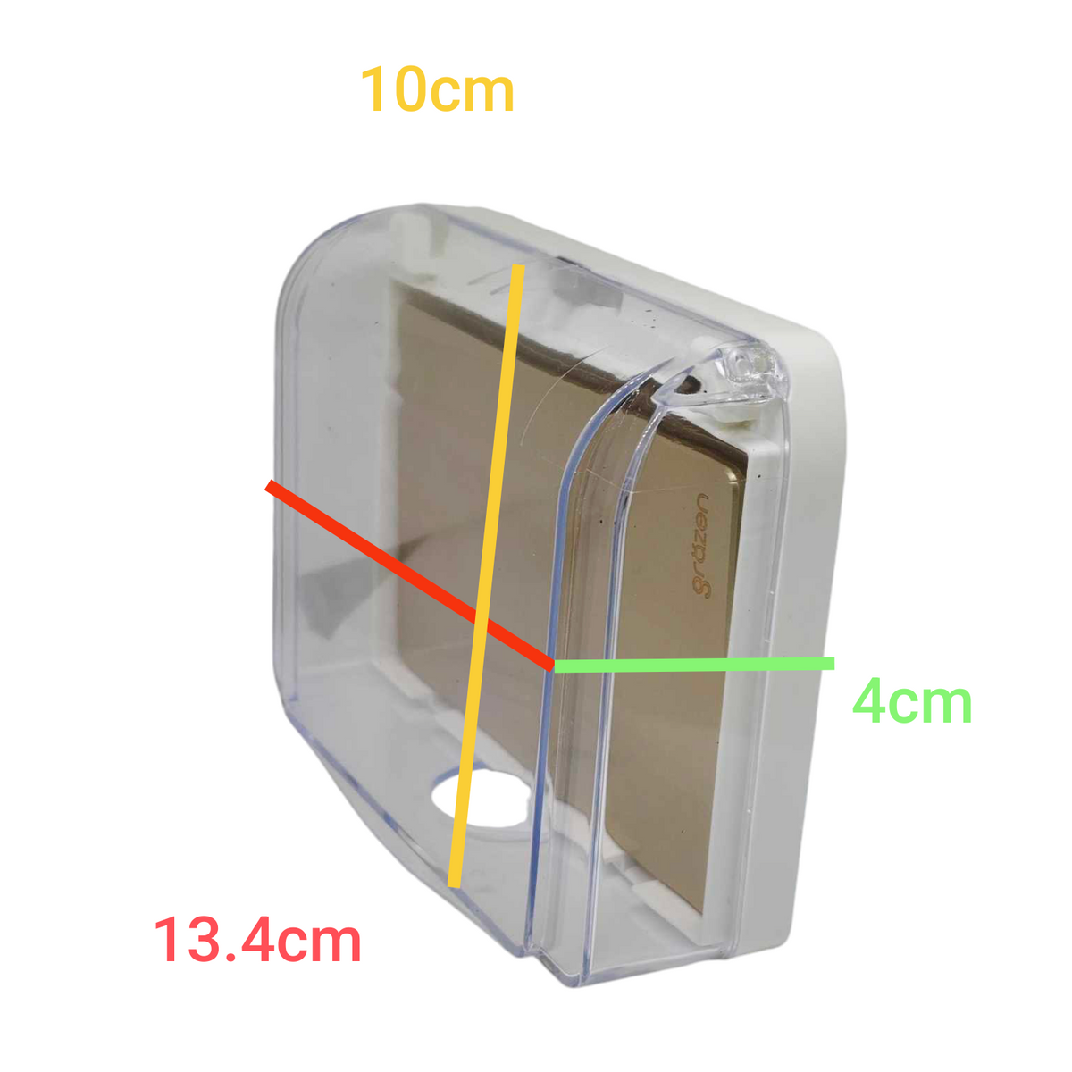 Grazen 16A outdoor electrical switch 220V with protective cover and clear front for durability.