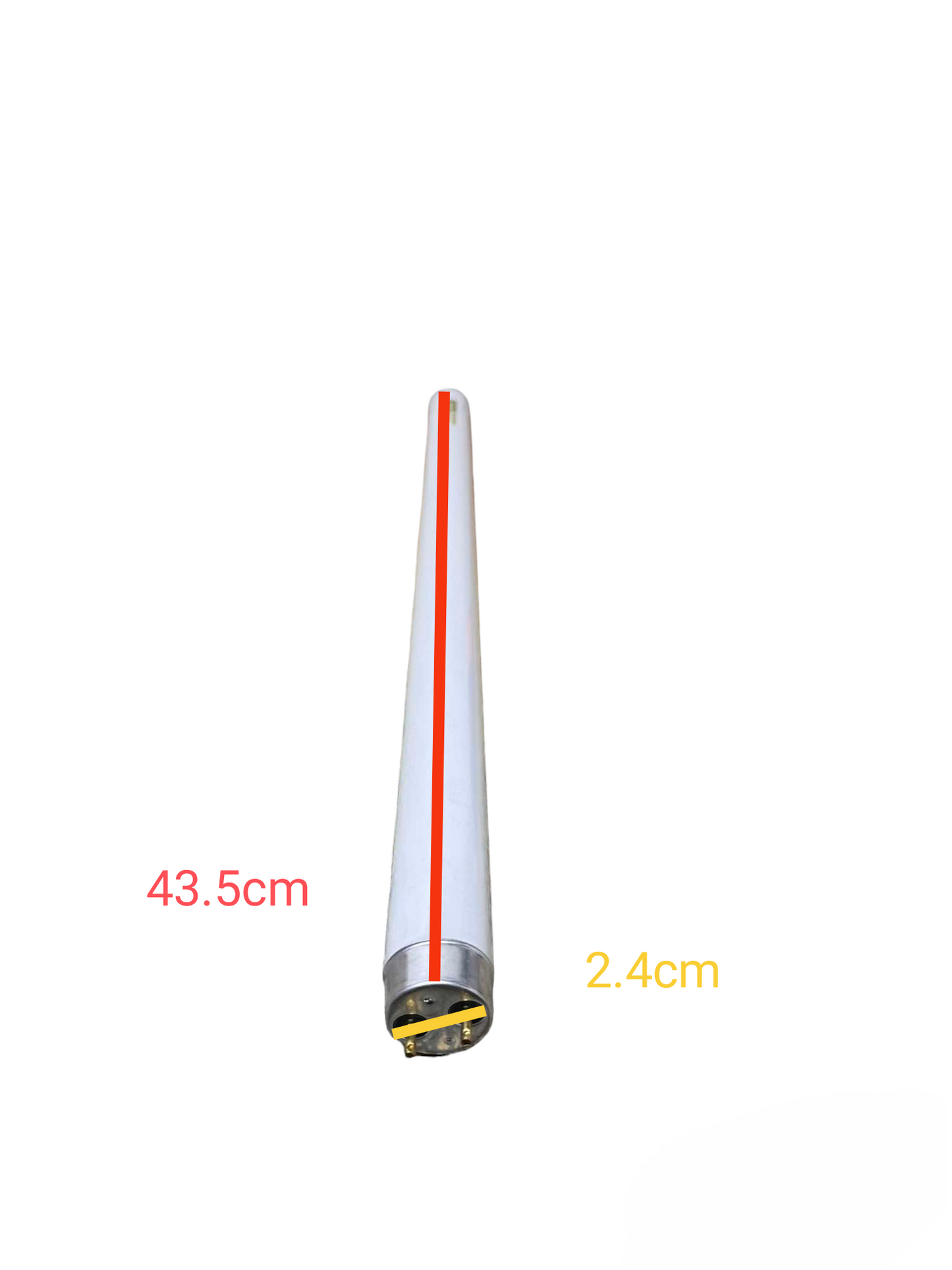 Hai Chao 15W Mosquito Killer Tube 43.5cm white fluorescent replacement tube with end cap and dimension markings