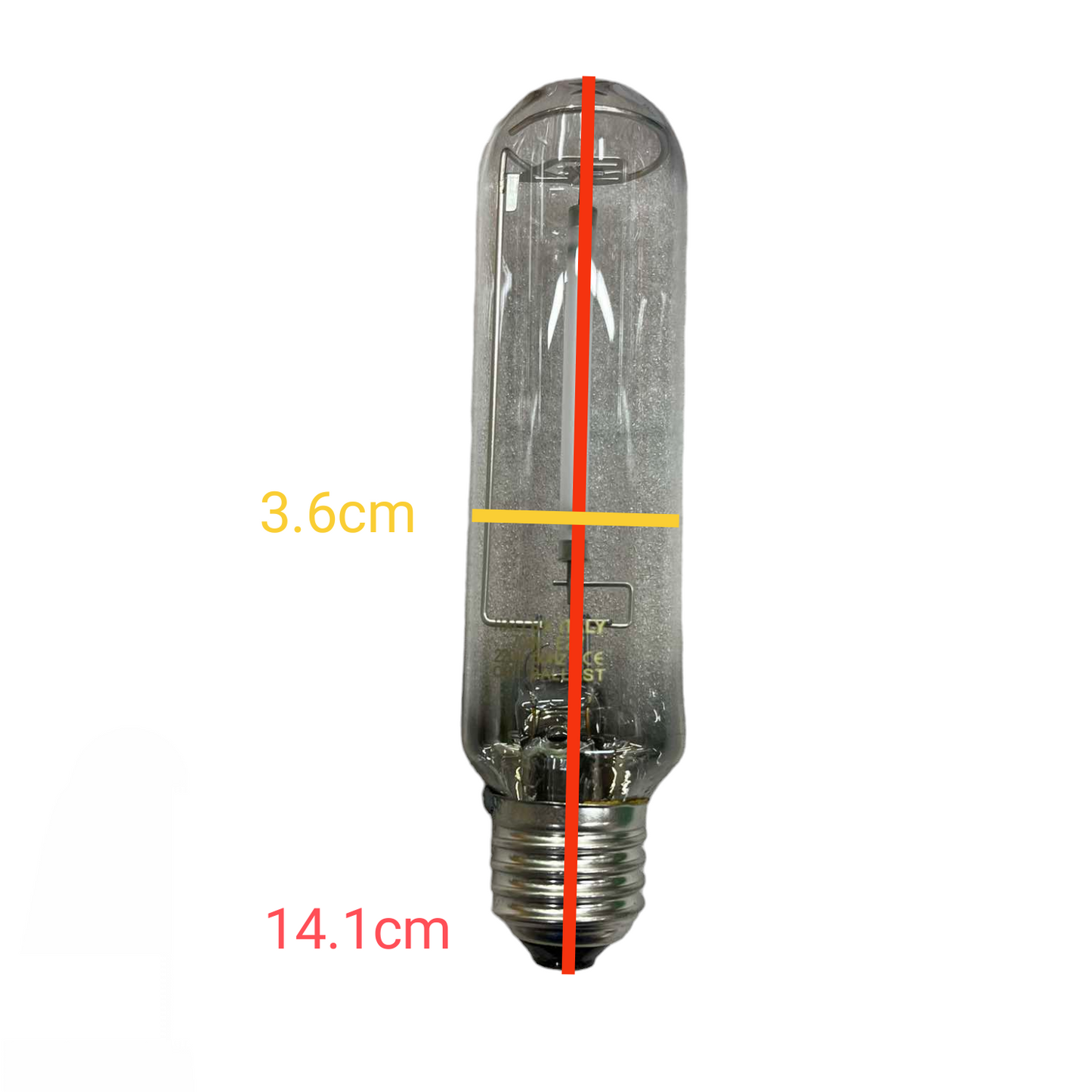 Hallux 70W High Pressure Sodium E27 high intensity discharge bulb with transparent glass and metal base