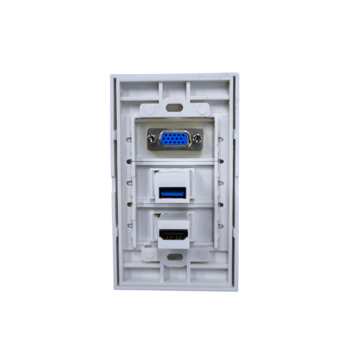 Grippes HDMI VGA USB wall outlet for easy connectivity in homes and offices
