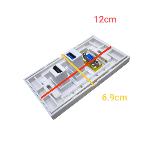 Grippes HDMI VGA USB Outlet Wall type 1.4V, Video Outlet, VGA Outlet, USB Outlet