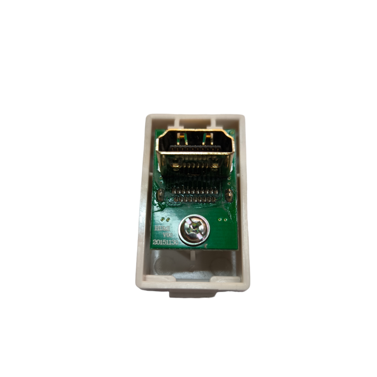 T&J HDMI wall outlet device with a sleek design for easy integration into home theater systems