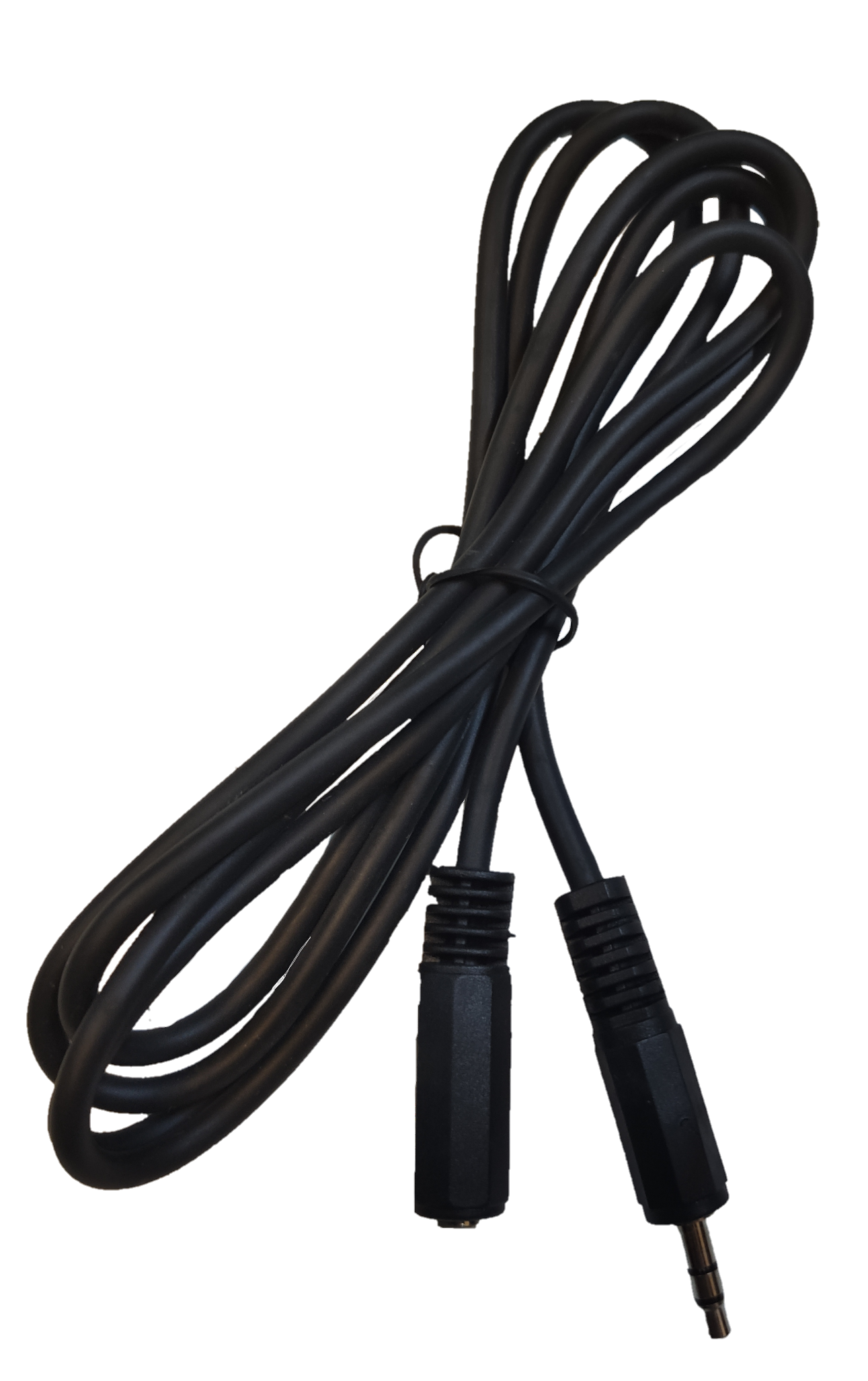 1 Meter headphone extension cable in black for connecting audio devices easily