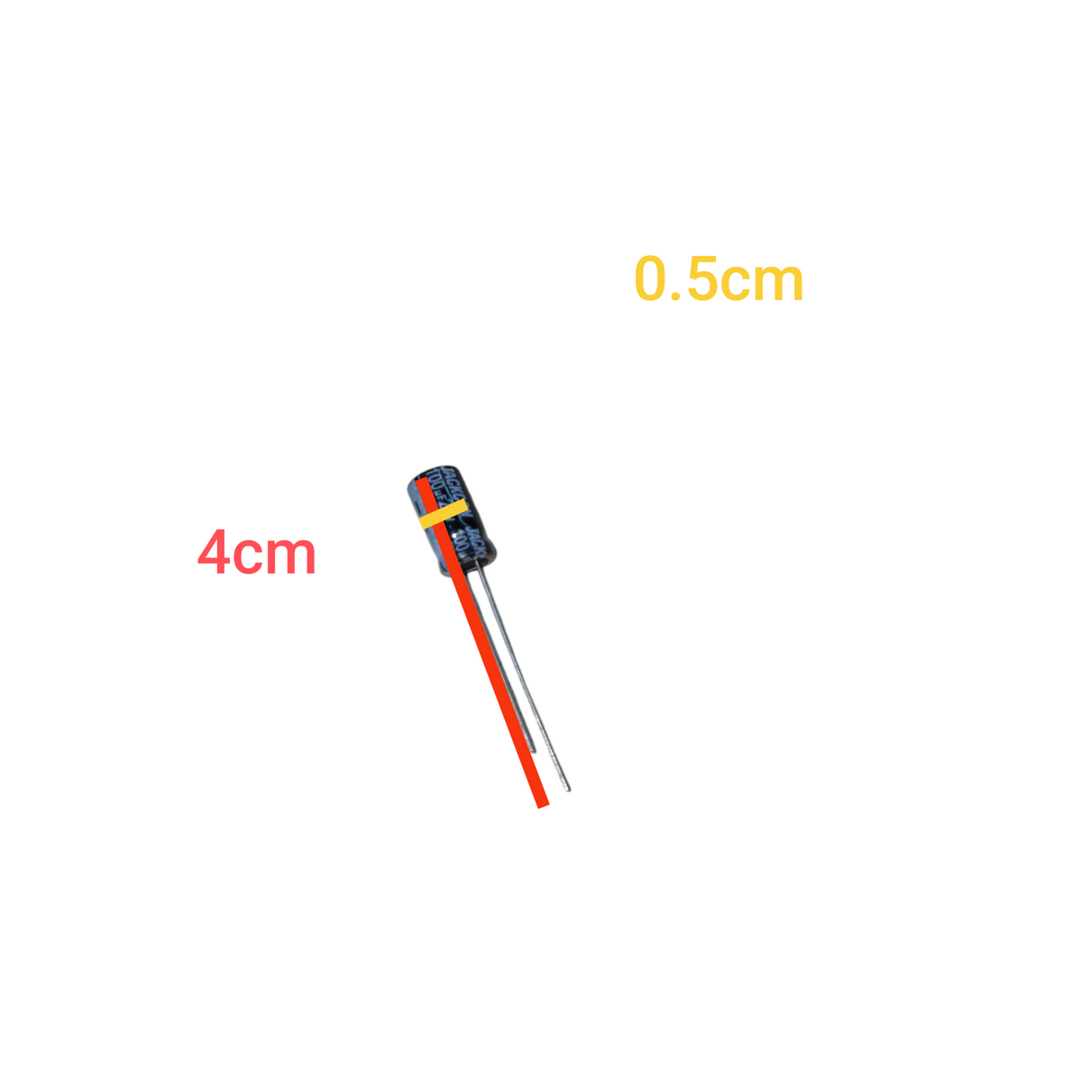 High quality mylar film capacitor with red and silver leads for reliable electrical connections