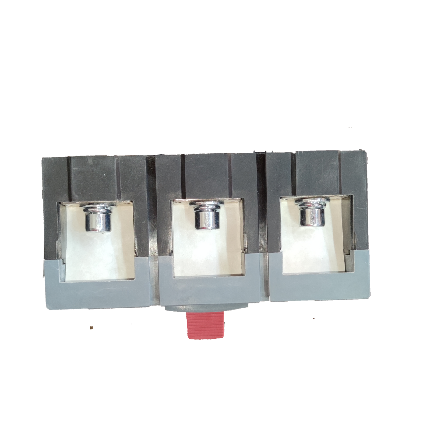 Himel 700A 3 Pole Industrial Circuit Breaker with three silver terminals and black casing