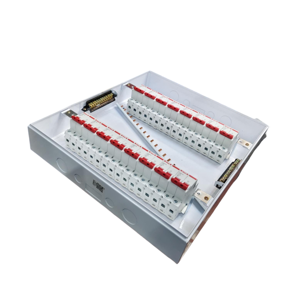 Himel HDB Breakers Panel Board 50A 2 Pole electrical circuitry with multiple circuit breakers in a metal enclosure